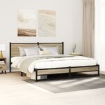 vidaXL Cadre de lit en métal sans matelas chêne sonoma 160x200 cm