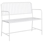 vidaXL Banc Blanc Métal 103 5 x 51 5 x 90 cm Durable Banc d'extérieur
