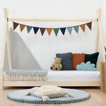 Lit Tipi enfant bois massif blanc 140 x 200 cm