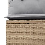 Ensemble de Canapés de Jardin 6 Pièces avec Coussins Rattan Poly Beige