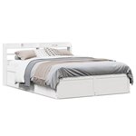 vidaXL Cadre de lit avec tête de lit blanc 150x200 cm bois pin massif