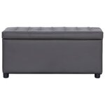 vidaXL Pouf de rangement 87 5 cm Gris Similicuir