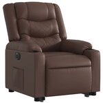 vidaXL Fauteuil inclinable électrique marron similicuir