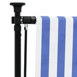 vidaXL Store roulant d'extérieur bleu et blanc 150x270 cm tissu acier