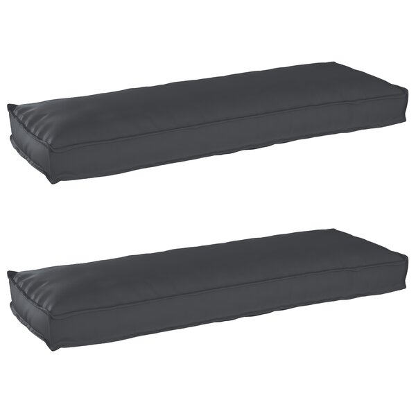 vidaXL Coussins de palette pour banc 2 Pièces Noir 120x40x8 cm Tissu Oxford