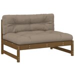 vidaXL Salon de jardin 2 Pièces avec coussins marron miel bois massif