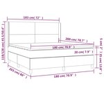 vidaXL Sommier à lattes de lit matelas et LED Bleu 180x200 cm Tissu
