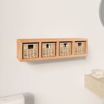 vidaXL Étagère murale avec paniers 62x18x16 cm Bois massif de noyer