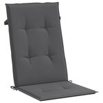 vidaXL Coussins de chaise de jardin à dossier haut lot de 6 anthracite