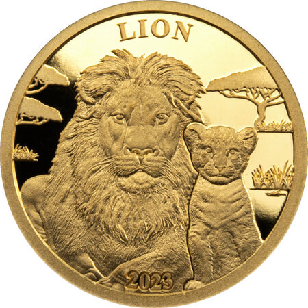 Monnaie en or 10 francs g 0.5 millésime 2023 lion