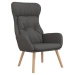 vidaXL Chaise de relaxation avec repose-pied Gris foncé Tissu