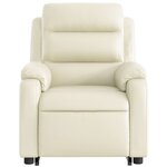 vidaXL Fauteuil inclinable de massage électrique crème similicuir