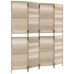 vidaXL Cloison de séparation 4 panneaux beige résine tressée