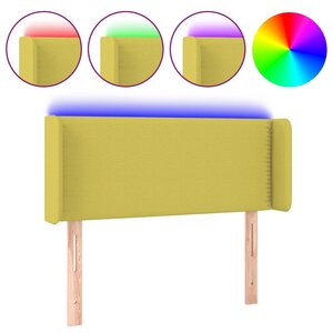 vidaXL Tête de lit à LED Vert 83x16x78/88 cm Tissu