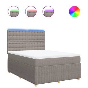 vidaXL Sommier à lattes de lit avec matelas Taupe 140x200 cm Tissu