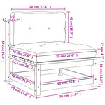 vidaXL Canapé de jardin sans accoudoirs coussins bois massif douglas