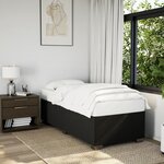 vidaXL Sommier à lattes de lit avec matelas Noir 90x190 cm Tissu