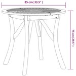 vidaXL Table de jardin Ø 85 cm Bois d'acacia solide