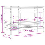 vidaXL Lit superposé sans matelas 90x200 cm bois de pin massif