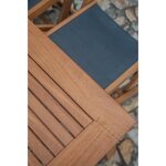 Ensemble repas de jardin  6 personnes - Table extensible 120-180 x 80 cm + 6 chaises assises textilene - Bois Eucalyptus FSC