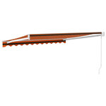 vidaXL Auvent rétractable orange et marron 3x2 5 m tissu et aluminium