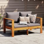 vidaXL Canapé de jardin avec coussins 2 places bois massif d'acacia