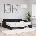 vidaXL Lit de jour avec lit gigogne noir 80x200 cm velours