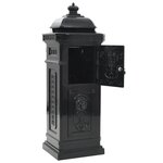 Boîte aux lettres à pilier aluminium vintage antirouille noir 02_0041554