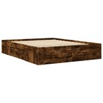 vidaXL Cadre de lit sans matelas chêne fumé 150x200 cm bois ingénierie
