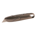 Cutter q-connect sécurité lame autoréctractable évite coupures coloris gris métallique blister