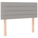 vidaXL Sommier à lattes de lit et matelas Gris clair 90x190 cm Tissu