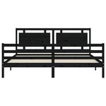 vidaXL Cadre de lit avec tête de lit noir 200x200 cm bois massif