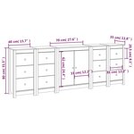 vidaXL Buffet Blanc 230x35x80 cm Bois massif de pin