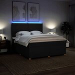 vidaXL Sommier à lattes de lit avec matelas Noir 180x200 cm Tissu