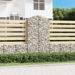 vidaXL Panier de gabions arqué 100x50x180/200 cm Fer galvanisé