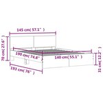 vidaXL Cadre de lit sans matelas blanc 140x190 cm