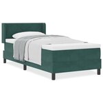 Lit à Ressorts Box avec Matelas Vert Foncé 90x190 cm Velours