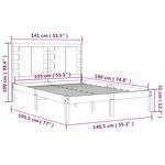 vidaXL Cadre de lit Blanc Bois massif 135x190 cm Double