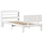 vidaXL Cadre de lit et tête de lit blanc 100x200 cm bois de pin massif