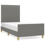 vidaXL Cadre de lit avec tête de lit Gris foncé 80x200 cm Tissu