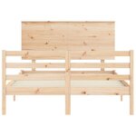 vidaXL Cadre de lit avec tête de lit 120x200 cm bois massif