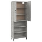 Vidaxl buffet haut gris béton 69 5x32 5x180 cm bois d'ingénierie