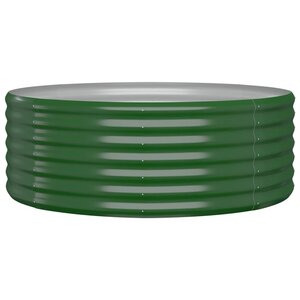 vidaXL Lit surélevé de jardin Acier enduit de poudre 100x100x36cm Vert