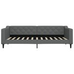 vidaXL Lit de jour avec gigogne et tiroirs gris foncé 90x200 cm tissu