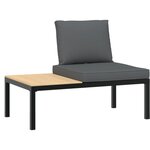 vidaXL Salon de jardin 4 Pièces avec coussins noir aluminium