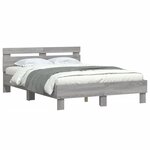 vidaXL Cadre de lit avec tête de lit sonoma gris 120x190 cm