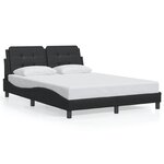 vidaXL Cadre de lit avec tête de lit Noir 140x190 cm Similicuir