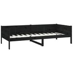 vidaXL Lit de jour Noir Bois de pin massif 90x190 cm