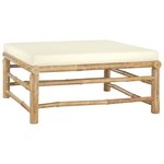 vidaXL Salon de jardin 12 Pièces avec coussins blanc crème bambou