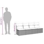 vidaXL Canapé de jardin et coussins 4 places gris clair résine tressée